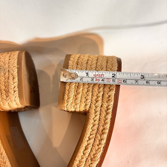 TORY BURCH Sz 9 Orange Espadrille Slides Slip On With a Block Heel - Picture 8 of 12